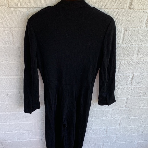 Bloomingdale's Women's Vintage Black Wool Gold Button Military Jumpsuit sz 12 - Picture 7 of 10